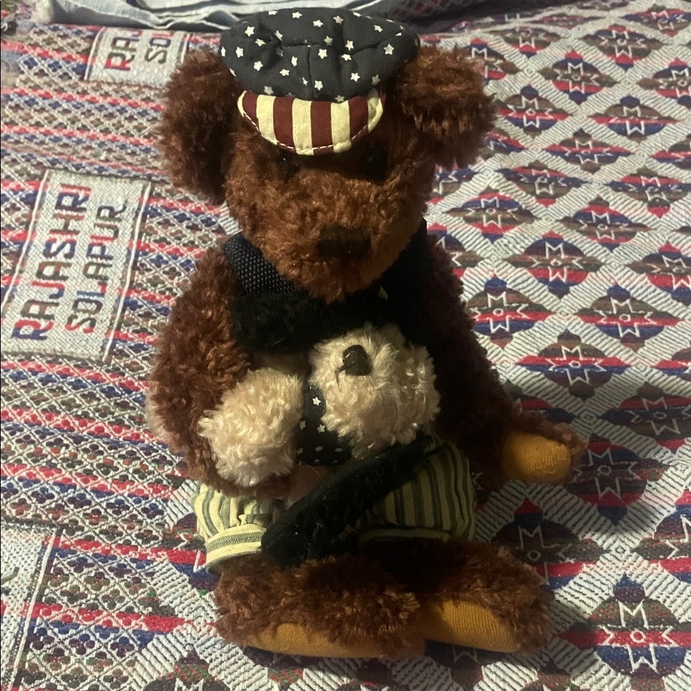 Teddy brown family Bear with Small dog